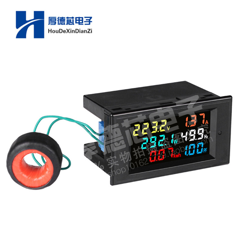 极速。六显450V电压电流功率表频y率计功率因数检测仪感100A互AC2