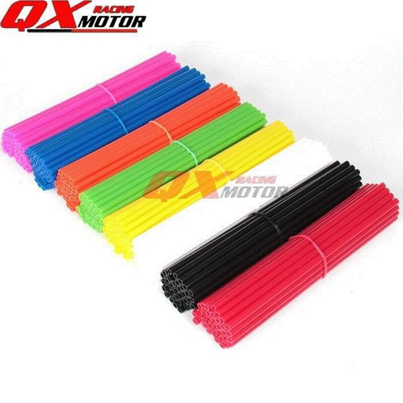。彩色钢丝套管越野机车改装配件自行车装饰辐条管七彩车条管通