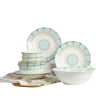 碗碟套装 家用组合欧式 景德镇骨瓷餐具碗盘碗筷中式 吃饭陶瓷碗盘