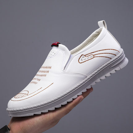 2023男鞋man shoes for men loafers white leather