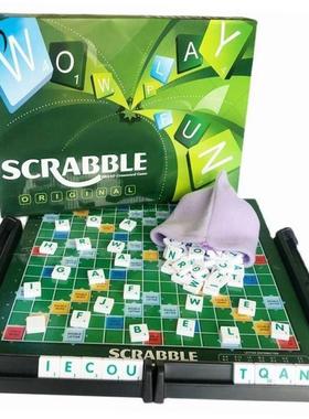 Scrabble Board Puzzles Game Jigsaw-Words Spelling-Table Kids
