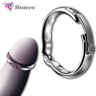 Runyu Cock Ring Metal Penis Sleeve For Male Extender Penis E