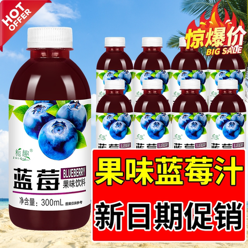 冬季福利款整箱蓝莓汁果味饮料低糖0脂0卡新日期清爽酸甜宿舍常囤