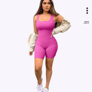 Seamless One-Piece Short Yoga Clothes Sportswear Women&#
