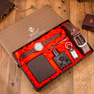Boutique gift set belt Wallet tie PERFUME quartz watch
