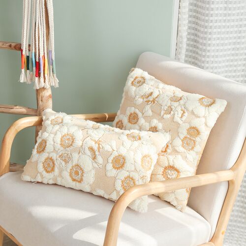Embroidery Sunflower Cushion Cover Pastoral Pillow Case 45x4