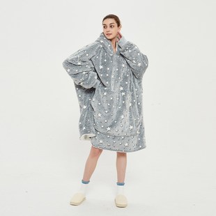 blanket hooded pullover sweater double women lazy