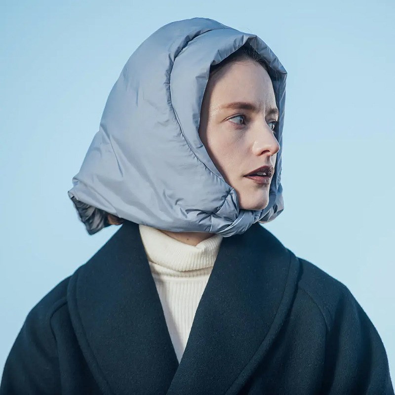 simple down cotton art triangle hat Japanese fashion cold