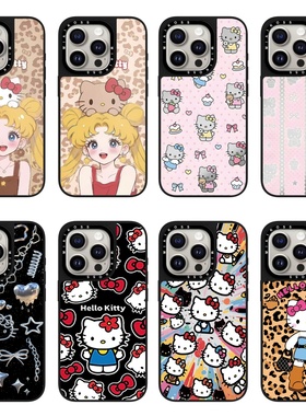 CASE联名豹纹美少女Hellokitty凯蒂猫苹果17promax手机壳适用iPhone16pro磁吸15Plus防摔14全包13卡通12保护