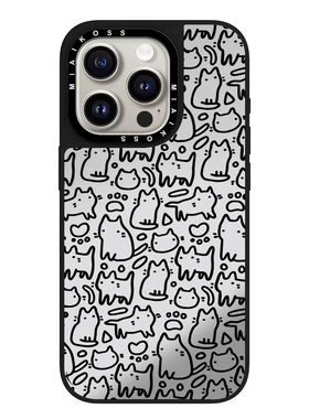 MIAIKOSS白敬亭同款线条小猫咪新款苹果16Pro适用于iPhone15ProMax网红14卡通艺术家13联名手机壳12防摔保护