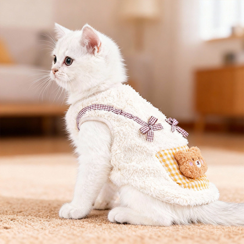 猫咪衣服秋冬装保暖防掉毛马甲无毛德文猫2025新款小狗狗宠物衣服