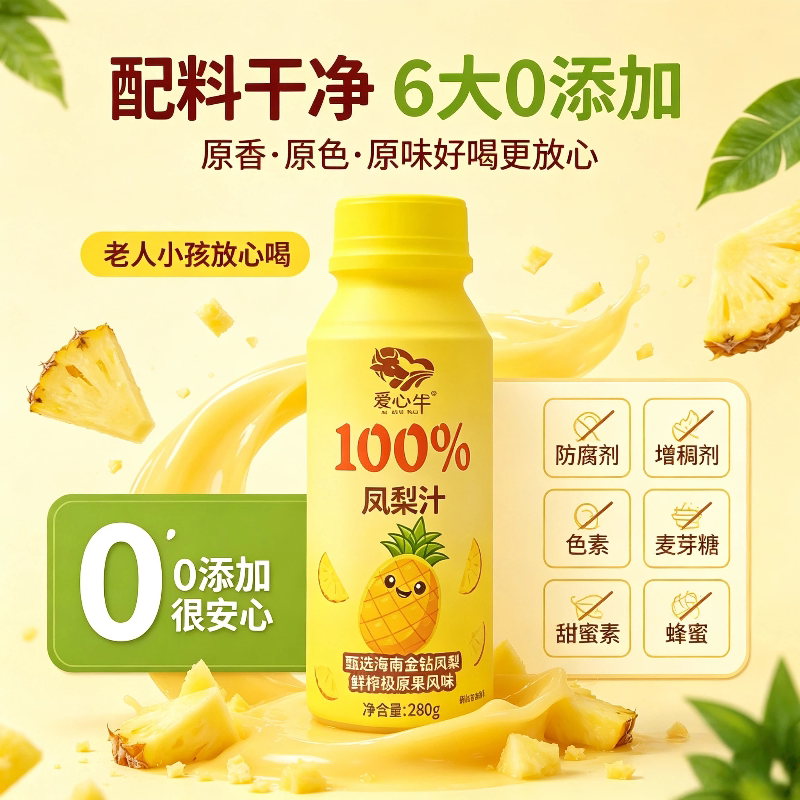爱心牛NFC100%纯果汁饮料0脂图片