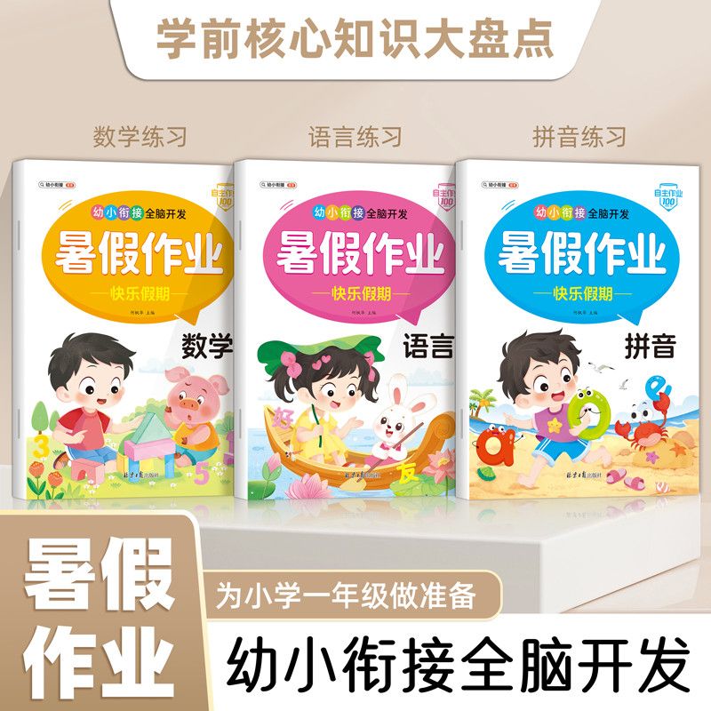 2026新版幼小衔接暑假作业教材全套学前班幼升小幼儿园大班拼音数学语言练习册升小学一年级每日一日一练入学准备综合测试题试卷