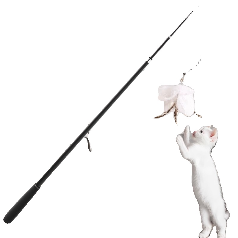 逗猫棒长杆可伸缩猫咪的玩具羽毛超长自嗨幼猫钓鱼竿钢丝耐咬用品