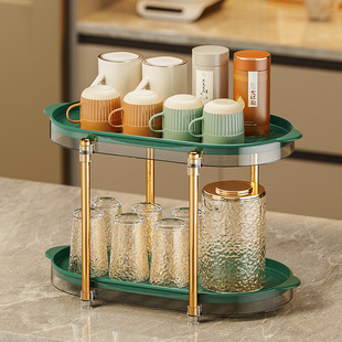 轻奢水杯置物架多层茶杯玻璃杯子收纳架家用客厅厨房茶具沥水托盘