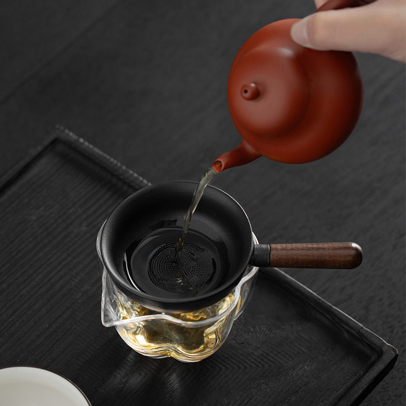 万里江山茶漏陶瓷茶滤茶叶分离过滤网滤茶器泡茶桌面茶台摆件