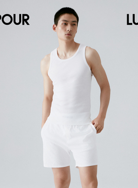 璞履 男士罗纹紧身运动背心打底衫 纯棉吸汗健身 POUR LUI UTP103