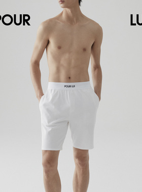 璞履 男女同款黑标高弹罗纹匹马棉家居短裤 运动 POUR LUI LGR101