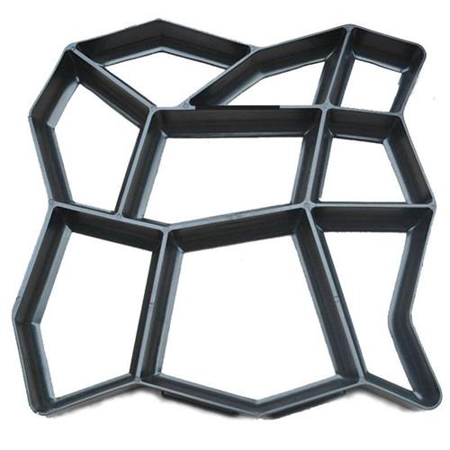 花型F字红鹅卵石花园Y型H型成本低水泥铺路模具多格小.路正方形网