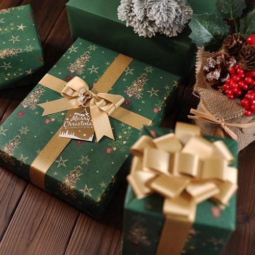 圣诞节平安夜礼品盒包装纸