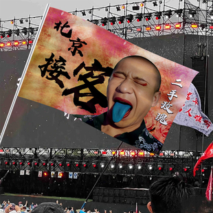 二手玫瑰大旗应援旗帜定制龙姨音乐节现场应援助威签名拍照手摇旗