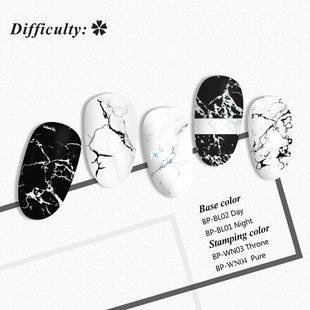 BORN PRETTY Rectangle Nail Stamping Plates Marble Texture