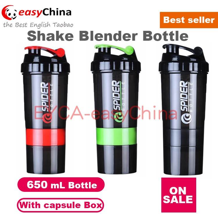 shake bottle protein powder shaker water mixer sport cup 650