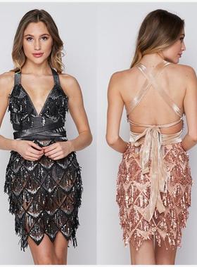 Women Summer Sexy Short Fringe Prom Dress Nightclub Dresses