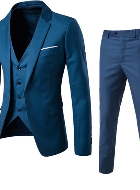 套装Men 3 Pieces Slim Fit Casual Tuxedo Suit Male Suits Set