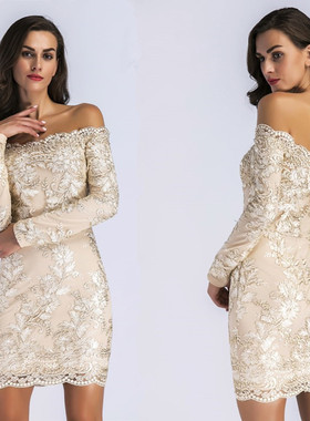 2023 Women Sexy Lace Evening Boat Neck Dress Wedding Dresses