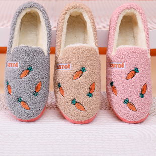 月子鞋 保暖棉鞋 全包跟毛拖鞋 包脚毛绒拖鞋 软底防滑轻便居家鞋 女鞋