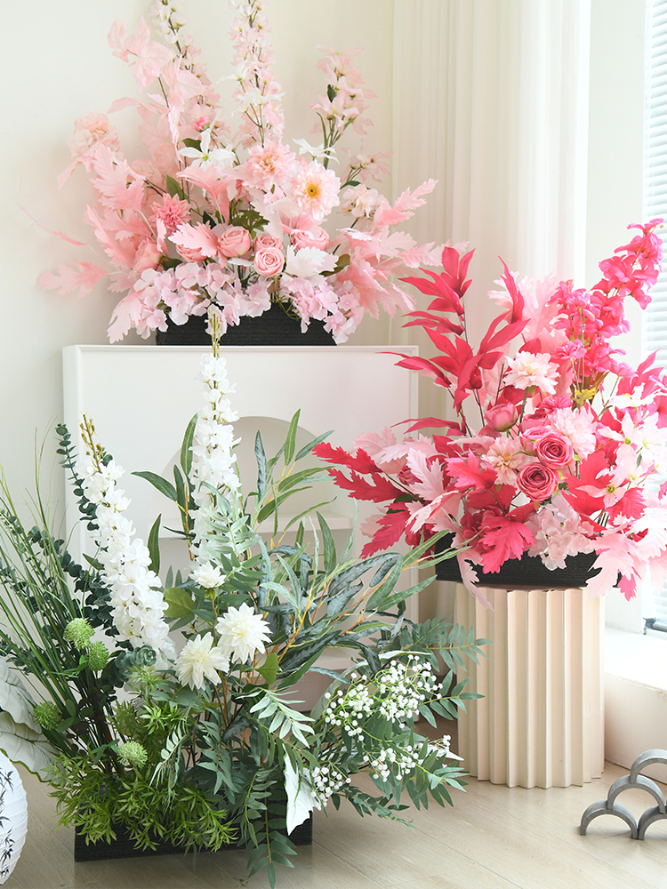 周岁装饰布置婚庆订婚千代兰彷真地排花路引酒店迎宾花艺装饰