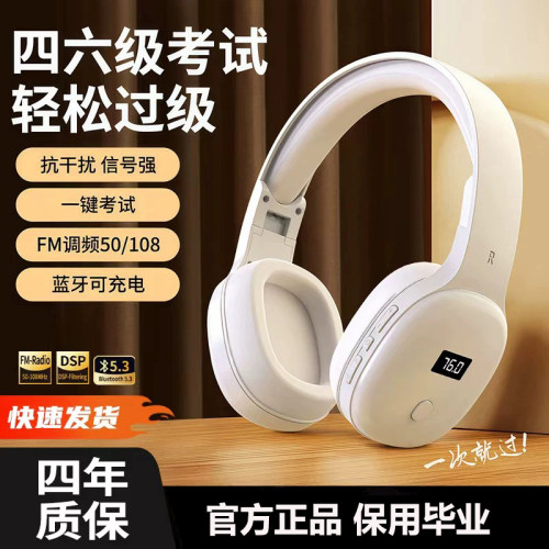 AI降噪四六级考试FM调频蓝牙耳机