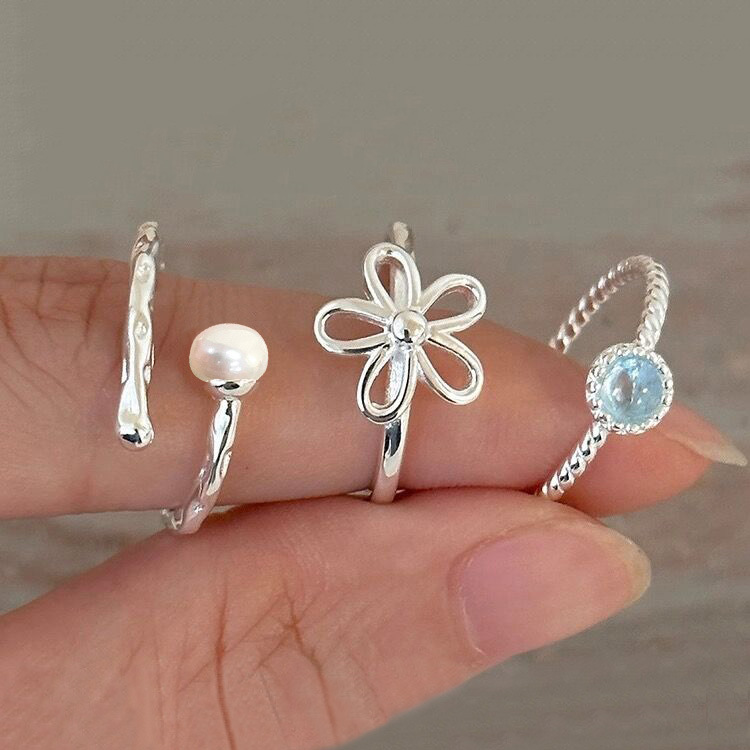 S925纯银天然海蓝宝淡水珍珠