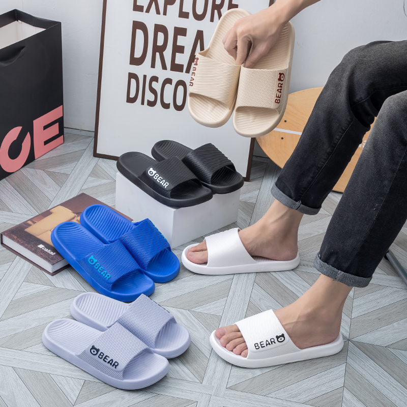 男女情侣款PVC平底塑料凉拖鞋