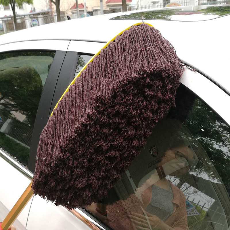 棉线伸缩式汽车蜡拖扫灰擦车拖把除尘掸子洗车清洁工具刷车专用