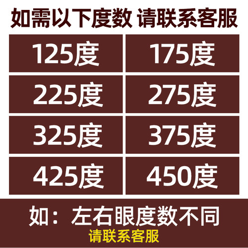 那森确认度数需要定制