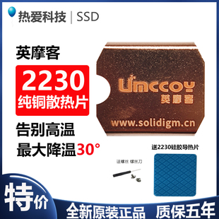 2230固态硬盘散热片 M.2纯铜散热马甲 英摩客 m2笔记本散热片