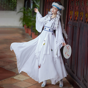 影视古装女白色含香还珠格格香妃超仙抖音同款飘逸经典全套夏汉服
