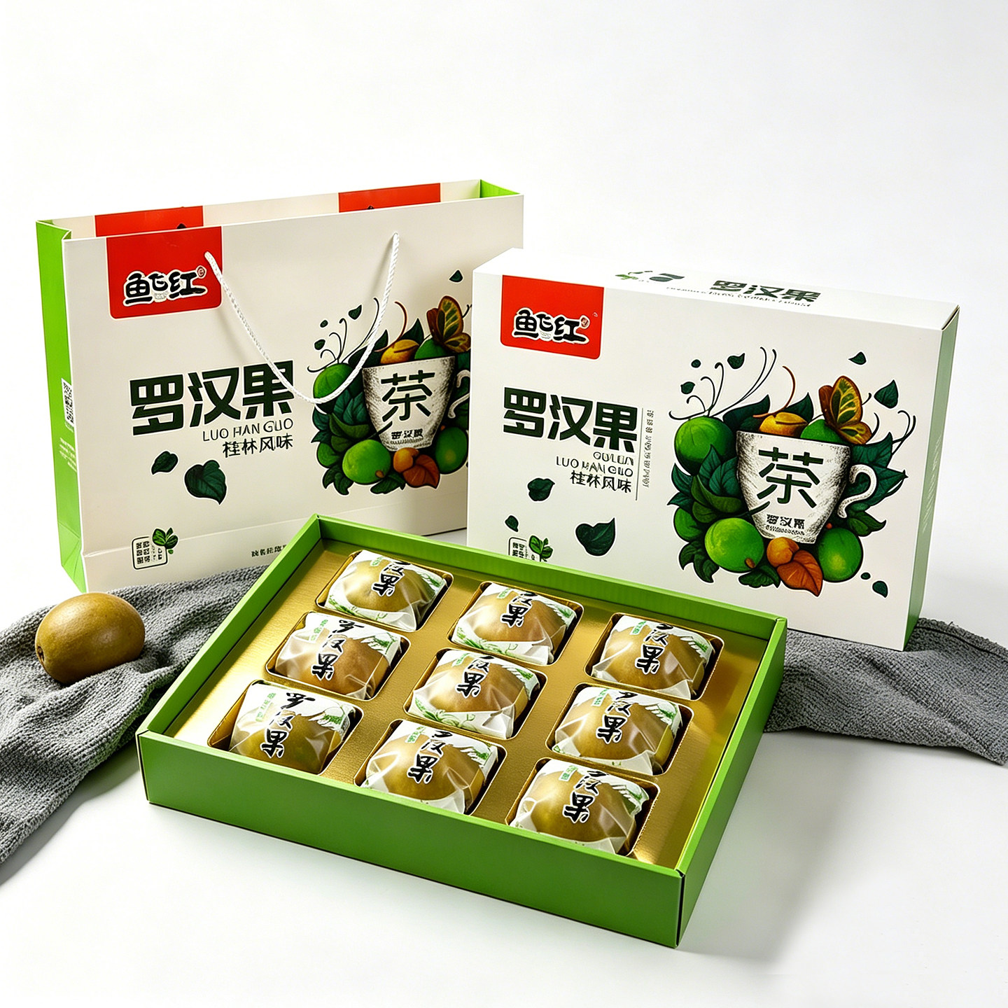 广西桂林永福特产鱼飞红罗汉果185g*9个装茶东方神茶罗汉果包邮