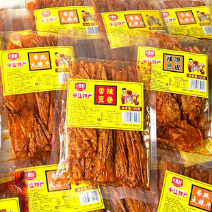 无里村辣脆豆皮湖南平江特产手撕香辣豆卷香脆大辣片辣条麻辣零食