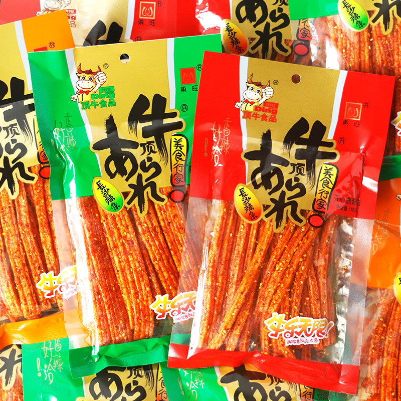 东旺顶牛辣条食品湖南长沙麻辣条110克大包面筋美食香辣怀旧零食