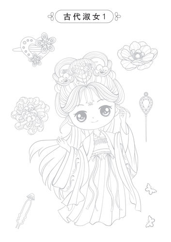 儿童线描临摹画册套装萌趣动物生活美食插画人物机械战甲昆虫植物古风国漫全8册幼儿控笔训练卡通简笔画线稿绘画描线控笔图画本