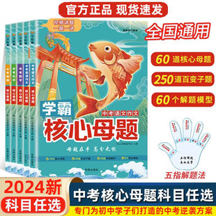 2024中考核心母题七八九年级语文数学英语物理化学全套人教版基础知识手册大全初一二三学霸专项训练题初中作文模板辅导资料书