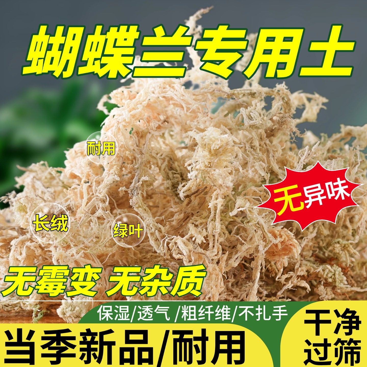 水苔蝴蝶兰专用土营养土干苔藓草苔植料盆栽种植透气花盆水苔
