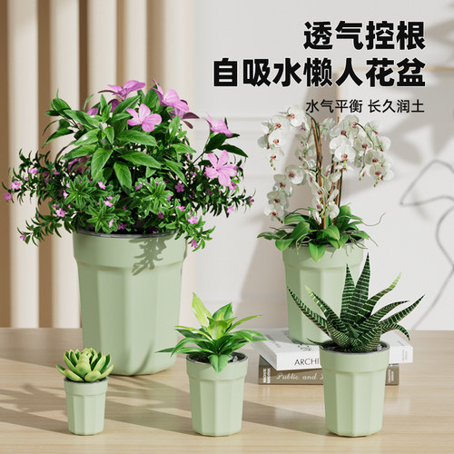 懒人自动吸水花盆透气控根