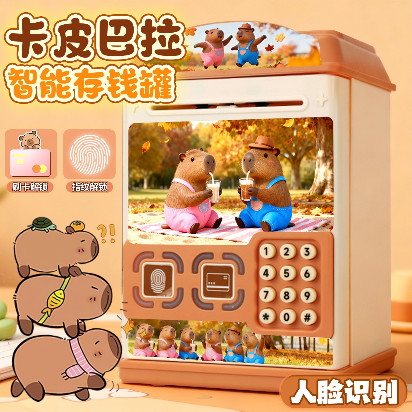 【优质材料指纹人脸识别】存钱罐