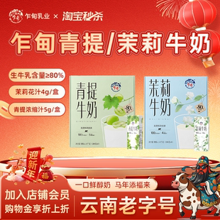 乍甸青提茉莉花香味甜牛奶200g*8盒礼盒装含乳饮料儿童早餐奶盒装