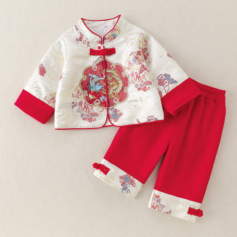 婴幼儿唐装春秋宝宝秋季衣服婴儿汉服新中式分体早秋套装古风满月