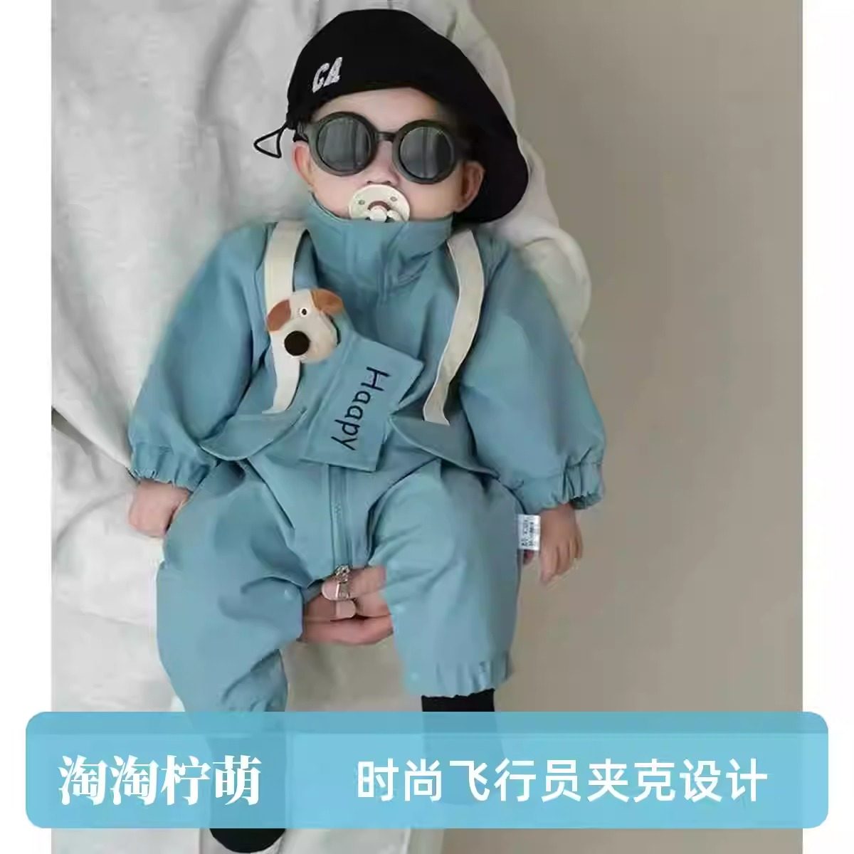 新生婴儿连体哈衣春秋款卡通冲锋衣满月韩版外出爬服男宝宝外出服